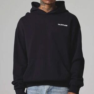 Talentless Black Pullover Hoodie Logo Front Medium